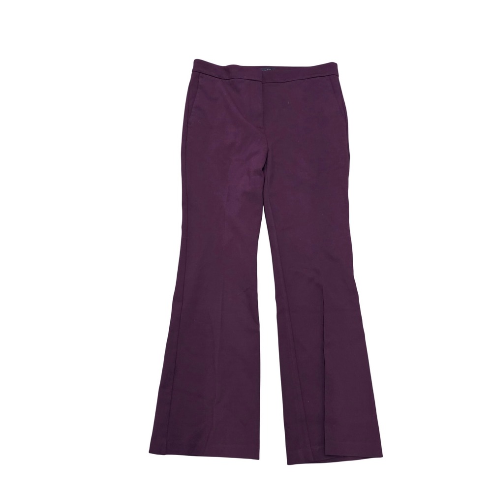 Ann Taylor Womens Burgundy Flare Leg Ponte Dress Pants Size 6P Plum Career